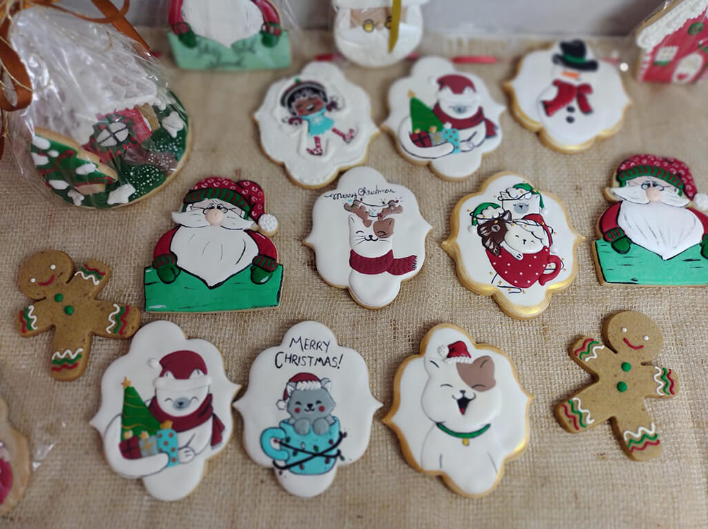 Biscoitos decorados para Natal