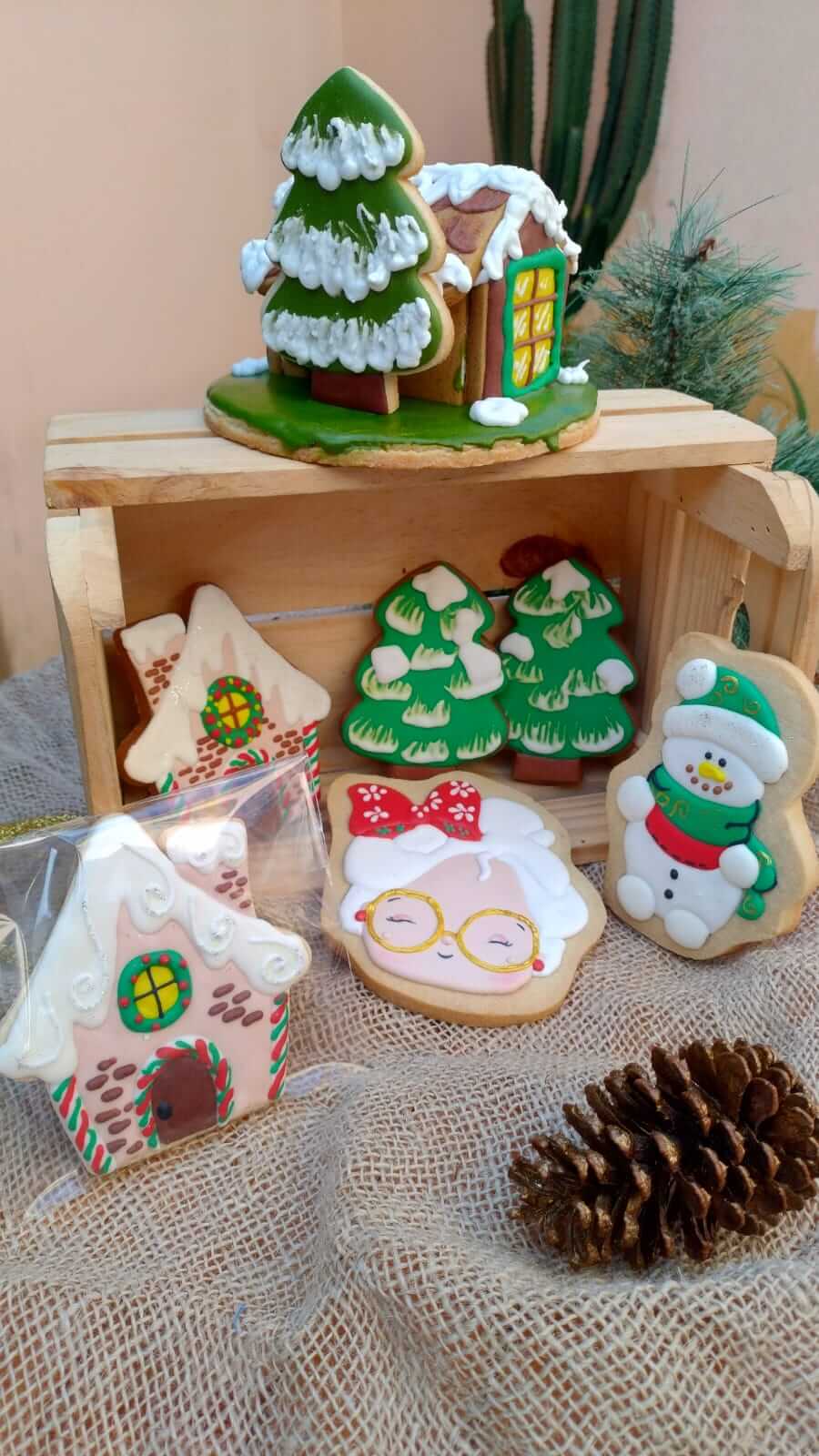 Biscoitos decorados de Natal